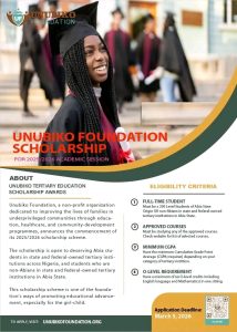 Unubiko Foundation Scholarship Program