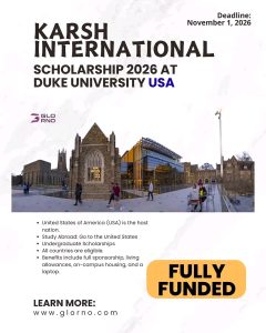 Karsh International Scholarship at Duke University USA 2026