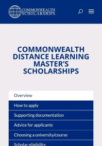 Commonwealth Distance Learning Scholarships 2026
