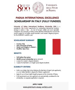Study in Italy: University of Padua Scholarships 2026